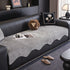 Chenille Couch Cover with Scalloped Edge, Non-Slip Modular Slipcover Sectional