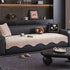 Chenille Couch Cover with Scalloped Edge, Non-Slip Modular Slipcover Sectional