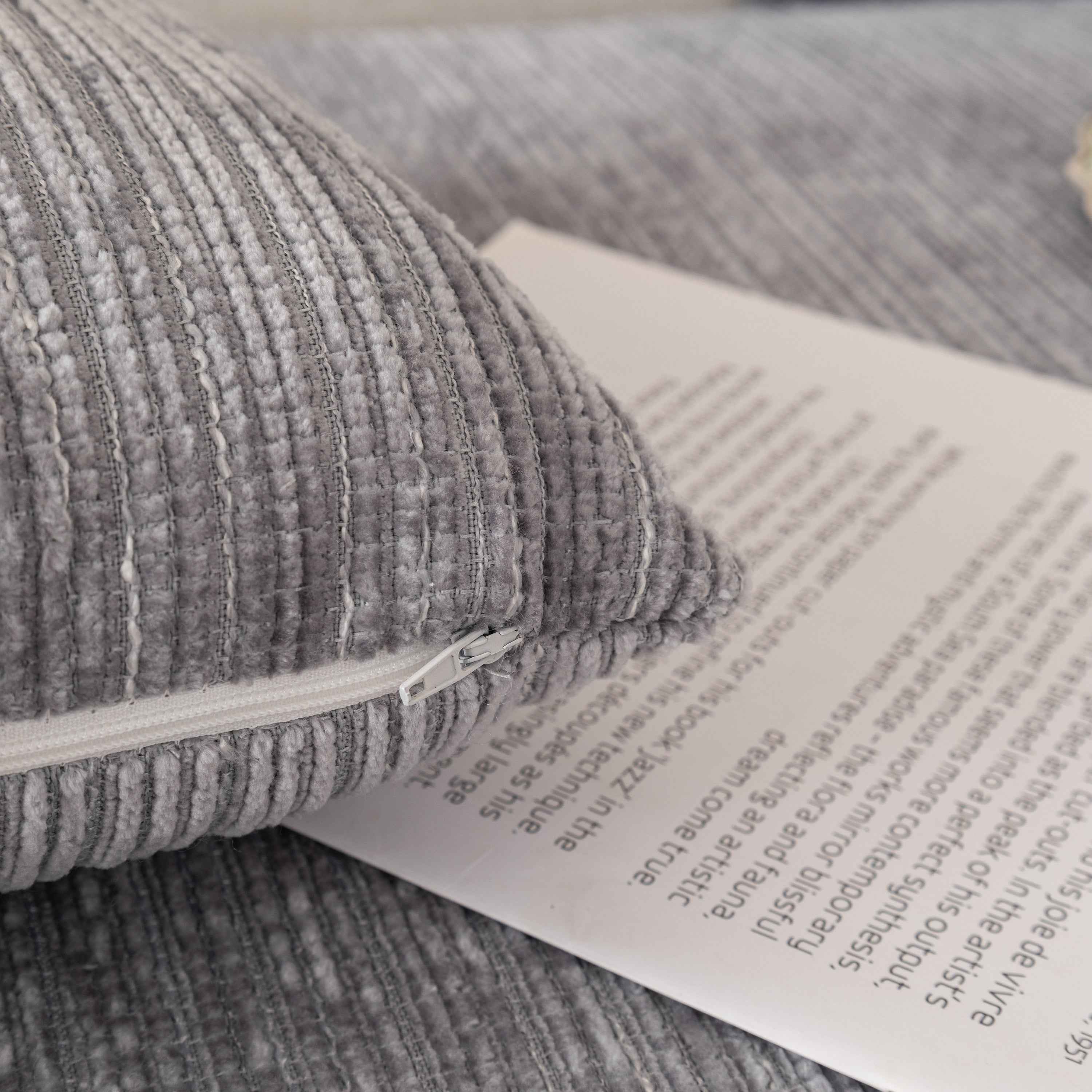 Plush Solid Color Striped L-Shaped Sofa Slipcovers, Washable Non-Slip Textured Furniture Covers