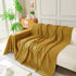Solid Color Chenille Sofa Throw Blanket, Modern Decor Soft Couch Cover with Fringes