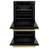 ZLINE 30"Professional True Convection Double Wall Oven, Air Fry, Self Clean Black Stainless Steel, Champagne Bronze WADBZ-30-CB