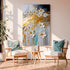 Abstract Gold Floral Wall Art