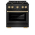 ZLINE 30"Gas Range, Convection Gas Oven, Black, Gold, SGRBZ-30-G