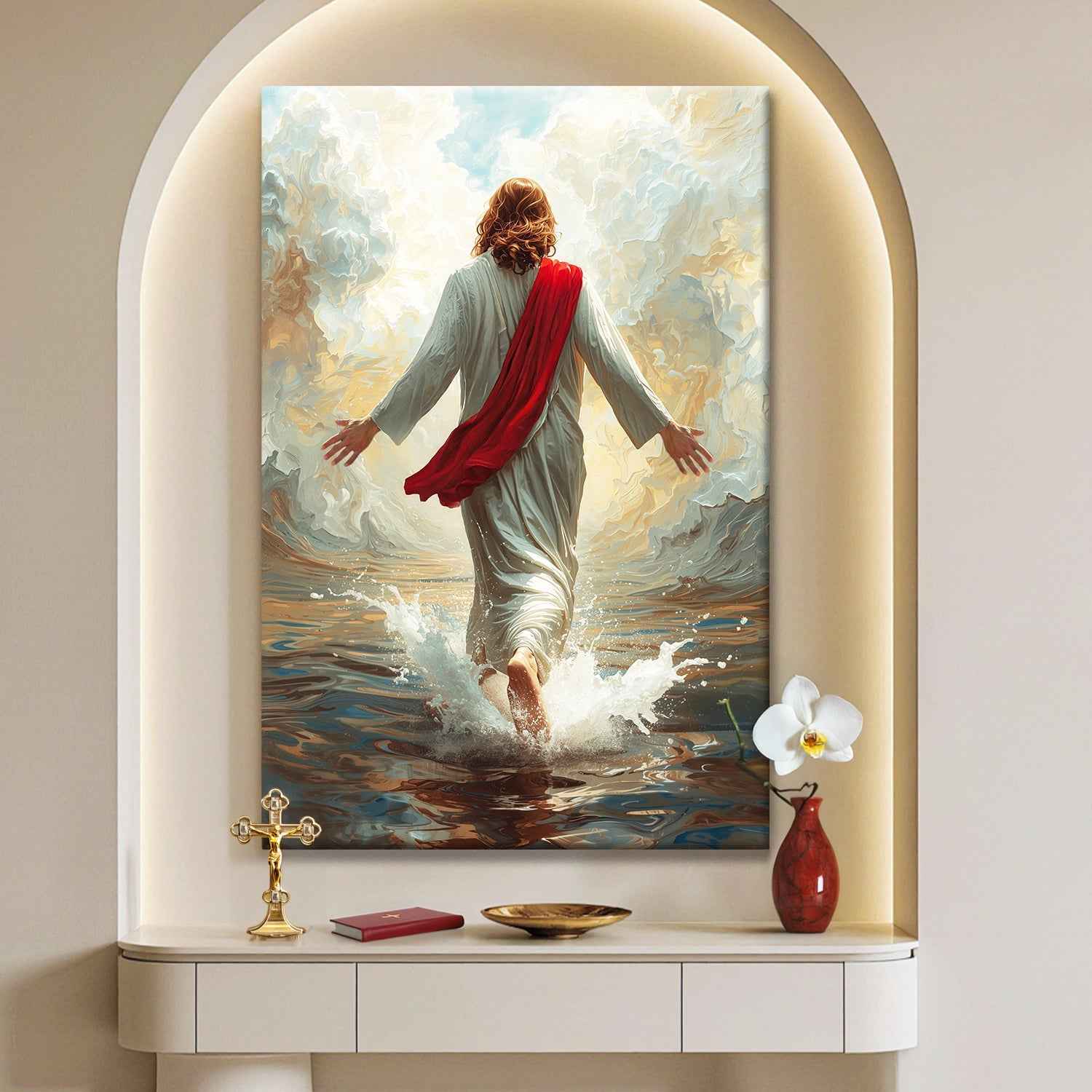 Jesus Christ Walking On Water Faith Wall Art IX