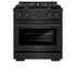 ZLINE 30 in.Gas Range, Convection Gas Oven, Brass Burner, Black Stainless Steel, SGRB-BR-30