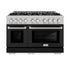 ZLINE 48" Select Gas Range Convection Gas Oven DuraSnow® Stainless Steel Black Matte Door HGRS-BLM-48