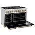 ZLINE 48" Autograph Dual Fuel Range, Black, Bronze, RAZ-BLM-48-CB