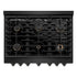 ZLINE 36"Paramount Dual Fuel Range Black Stainless Steel, Brass Burners SDRB-BR-36