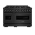 ZLINE 48" Classic Gas Range, Convection Gas Oven Black Stainless Steel, CGRB-48