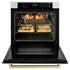 ZLINE 30"Professional True Convection Single Wall Oven, Air Fry, Self Clean, DuraSnow® White Matte, Champagne Bronze WASSZ-WM-30-CB