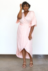 Leopard Maxi Wrap Dress in Blush + Cream