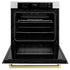 ZLINE 30" Autograph Edition Professional True Convection Single Wall Oven, Air Fry, Self Clean, White Matte, Champagne Bronze WASZ-WM-30-CB