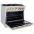 ZLINE 36" Classic Gas Range, Convection Gas Oven Stainless Steel, Gold CGRZ-36-G