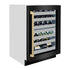 ZLINE 24" Touchstone Dual Zone 44 Bottle Wine Cooler Black Stainless Steel Glass Door Champagne Bronze Handle  RWDOZ-BS-24-CB