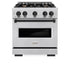 ZLINE 30" Dual Fuel Range, Gas Cooktop, Electric Convection Oven Stainless Steel, Matte Black CDRZ-30-MB