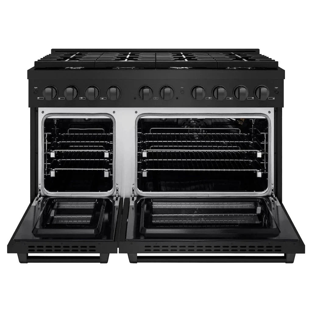 ZLINE 48 in.Gas Range, Convection Gas Oven, Black Stainless Steel, SGRB-48