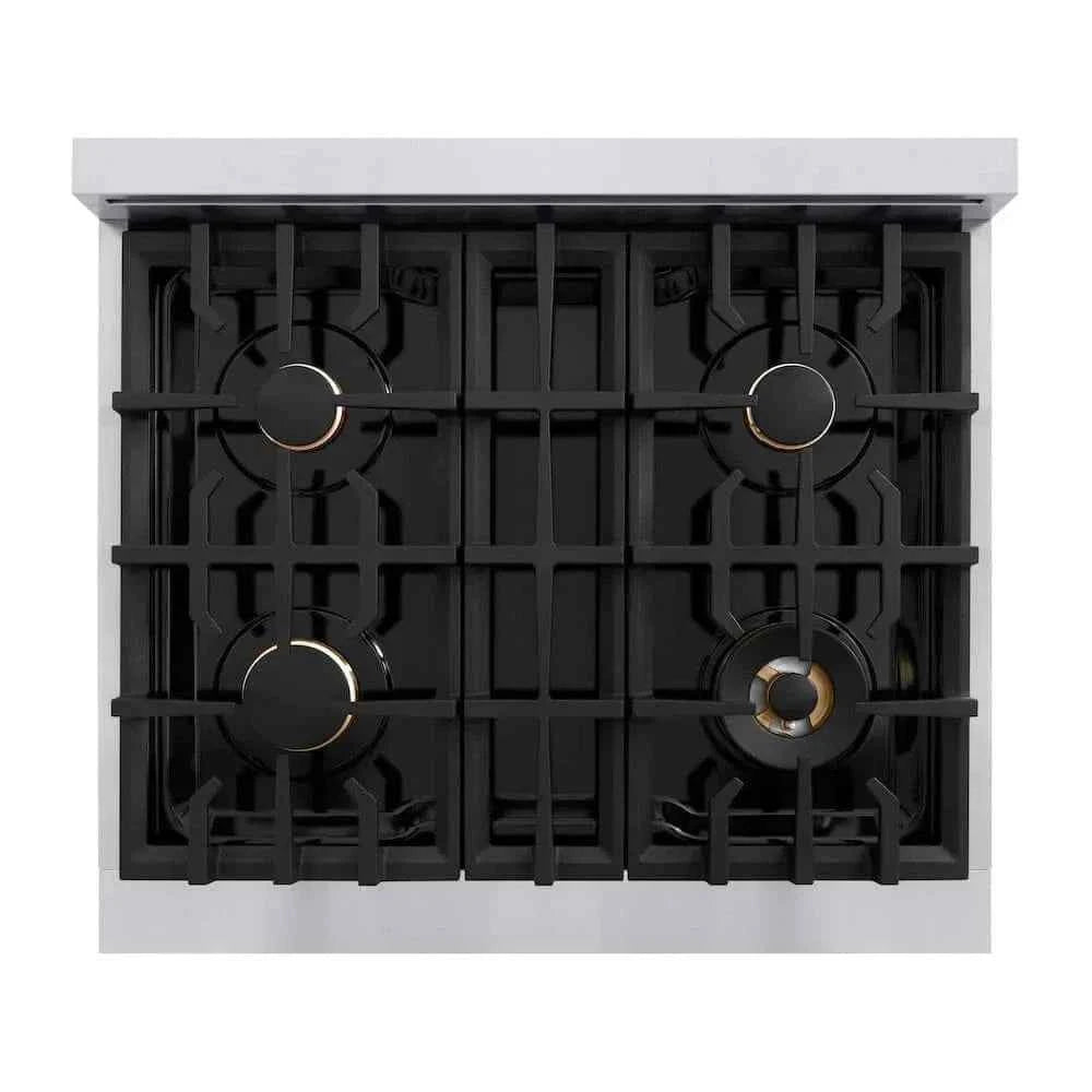 ZLINE 30" Select Gas Range Convection Gas Oven Stainless Steel Champagne Bronze HGRZ-30-CB