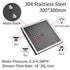12-Inch Matte Black Flush Mount Shower Faucet Set with Digital Display: 4-Way Thermostatic Control, 64-Color LED Lights, Bluetooth Music, Body Sprayers and Regular Head