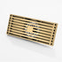 8 x3 Inch or 4 x 4 inch Shower Linear Brushed Gold Drain Rectangular Floor Drain with Accessories Square Hole Pattern Cover Grate Removable  Brushed Gold Brass