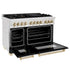 ZLINE 48" Autograph, Dual Fuel Range, Black Door, Gold, RASZ-BLM-48-G