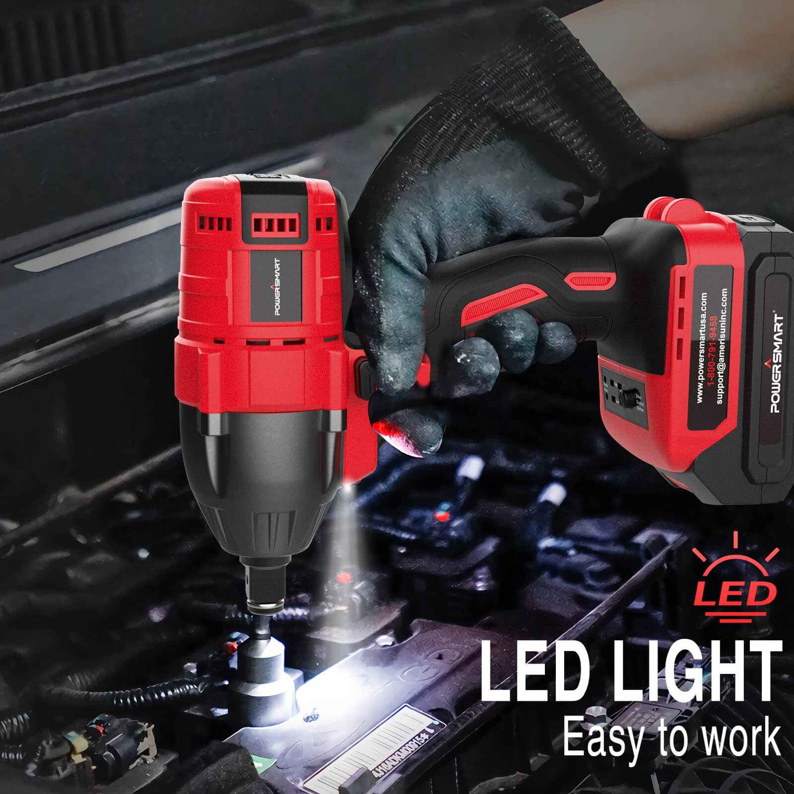 20V Brushless Cordless Impact Wrench Kit w/ Battery & Charger PS76142B