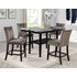 Upholstered Counter Height Chair For Dining Room (Set of 2) - Black / Brown