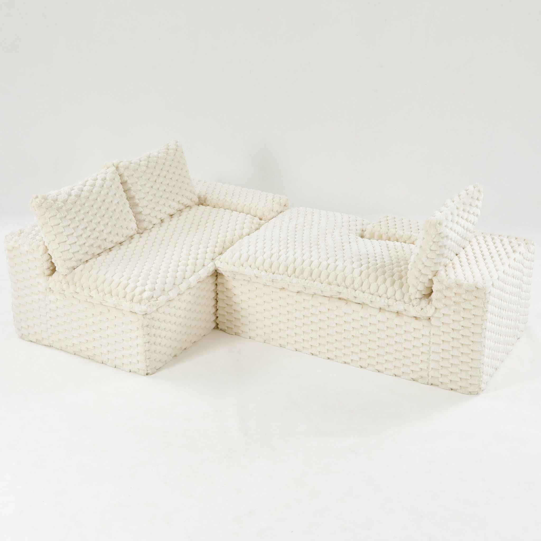 Modular Sofa, Convertible Twin Seat With Chaise Lounge
