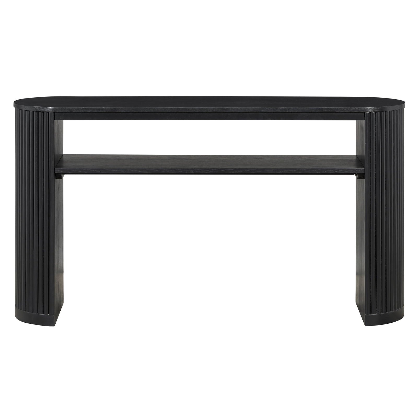 Console Table With Fluted Legs, Open Shelf
