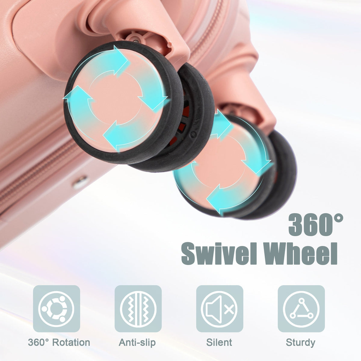 2-Piece ABS Spinner Wheel Luggage Set with Combination Lock