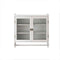 Vintage Double Door Wall Cabinet With Three Tiers Storage And Towel Rack - White Washed