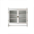 Vintage Double Door Wall Cabinet With Three Tiers Storage And Towel Rack - White Washed