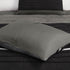 7 Pc Pieced Faux Suede Comforter Set in Black for Queen Beds