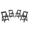 Solid Wood Upholstered Folding Chair Set, Dining Room (Set of 4)