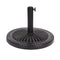 Black Rock Resin Outdoor Umbrella Base with Steel Support in Black Finish