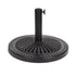Black Rock Resin Outdoor Umbrella Base with Steel Support in Black Finish