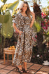 Emery Leopard Bubble Sleeve Maxi Dress