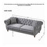 Chesterfield Upholstery Fabric Sofa With Roll Armrest & Nailhead, Mid Century Modern 3 And 3 Seater Couch