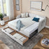 Daybed With Trundle And Storage Drawers, Flat Arms With Pocket