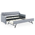 Size Upholstered Daybed With Trundle And USB Charging Armrest