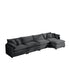 Modern Oversized Modular Cushion Sofa With Ottoman, Low Back, Deep Seating Sofa Set