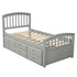 Platform Storage Bed Solid Wood Bed With 6 Drawers