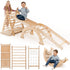 5 in 1 Montessori Climbing Set: Triangle Ladder + Arch/Rocker + Slide Board/Ramp + Netting rope + Cushion