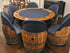 Dark Navy Blue Wine Barrel Poker Set with Removable Dining Top - Game Table & Barrel Chair - Wine Barrel Table for Dining and Poker