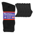 6 Pairs Physicians Approved Diabetic Crew Socks Unisex Black/Grey/White