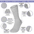 6 Pairs Physicians Approved Diabetic Crew Socks Unisex Black/Grey/White