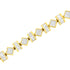 14K Yellow Gold 7.50 Cttw Princess and Baguette Diamond Geometric Link Bracelet