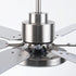 60" Modern Satin Nickel DC Motor Downrod Mount Reversible Ceiling Fan with Lighting and Remote Control