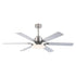 60" Modern Satin Nickel DC Motor Downrod Mount Reversible Ceiling Fan with Lighting and Remote Control