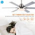 60" Modern Satin Nickel DC Motor Downrod Mount Reversible Ceiling Fan with Lighting and Remote Control
