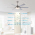 60" Modern Satin Nickel DC Motor Downrod Mount Reversible Ceiling Fan with Lighting and Remote Control